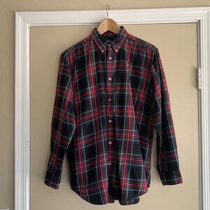 Polo Ralph Lauren Black Red Plaid Button Down Shirt Boys XL or 20 Red Polo Logo